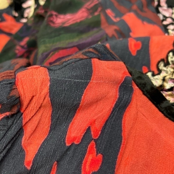 Soft Surroundings Midi Dress 18p Boho Cottagecore Festival Lined Velvet Trim - Picture 9 of 12